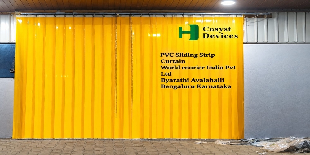 PVC Sliding Strip Curtain Installation at World Courier India, Bengaluru