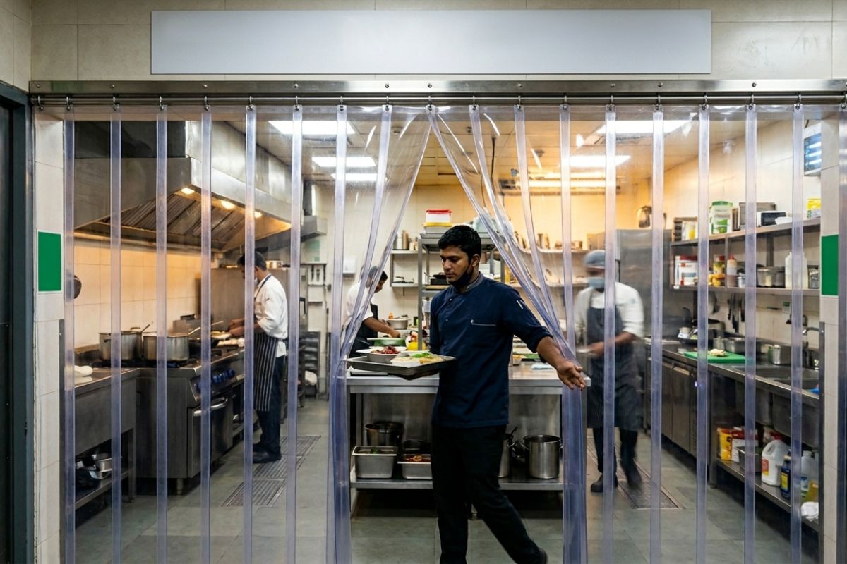 PVC Strip Curtains for Commercial Kitchens  Doddaballapura Apparel Park