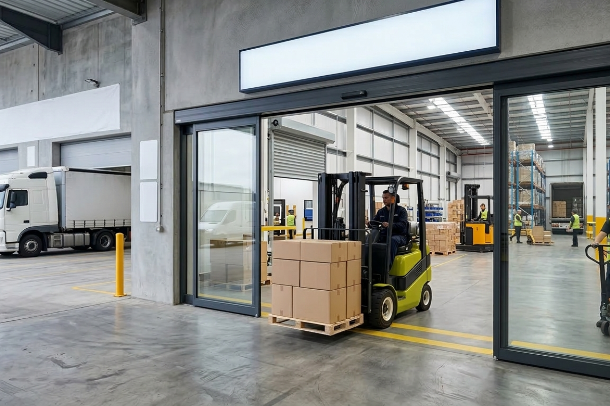 Automatic Sliding Doors for Logistics  Warehousing in Doddaballapura Apparel Park