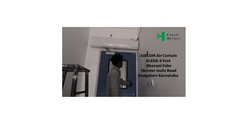 Installation of AIRCON SLEEK 4 Feet Air Curtain at Bhavani Fabs