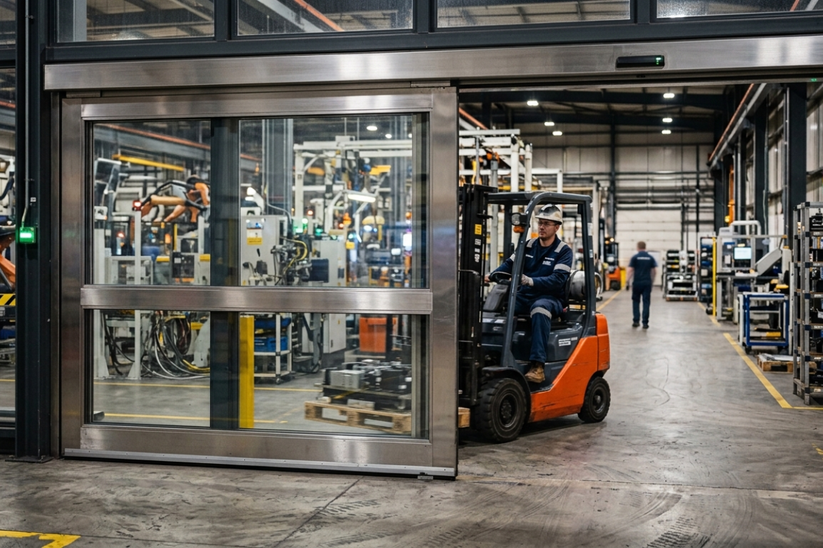 Automatic Sliding Doors for Manufacturing Units in Doddaballapura Apparel Park