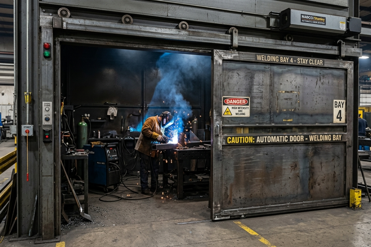 Automatic Sliding Doors for Welding Bays in Doddaballapura Apparel Park