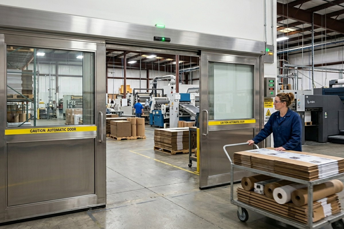 Automatic Sliding Doors for Printing  Packaging Industry in Doddaballapura Apparel Park