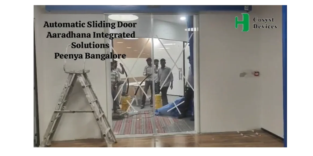 Automatic Sliding Door Installation at Aaradhana Integrated Solutions, Peenya, Bangalore