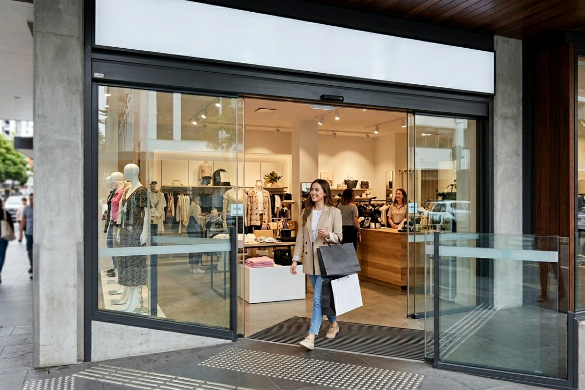 Automatic Sliding Doors for Showrooms  Retail in Doddaballapura Apparel Park