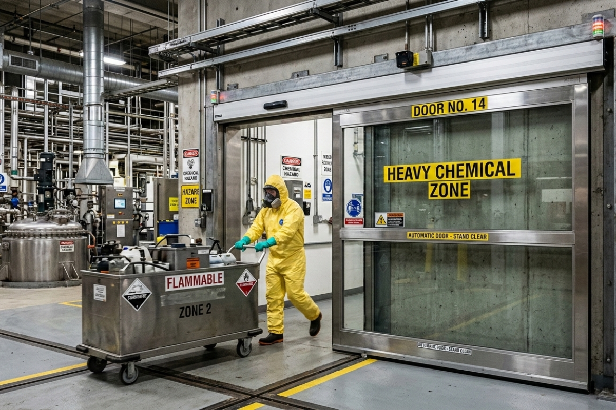 Automatic Sliding Doors for Chemical Industry in Doddaballapura Apparel Park