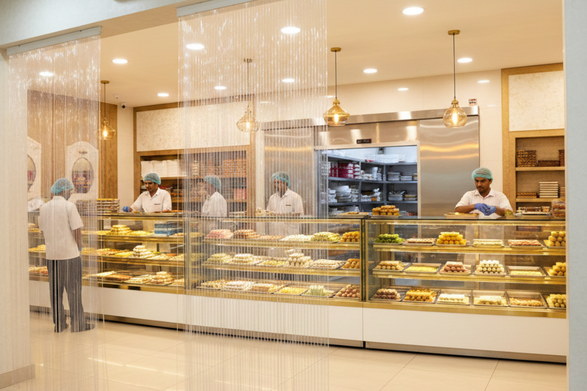 PVC Strip Curtains for Sweet Shops  Bakeries in Doddaballapura Apparel Park