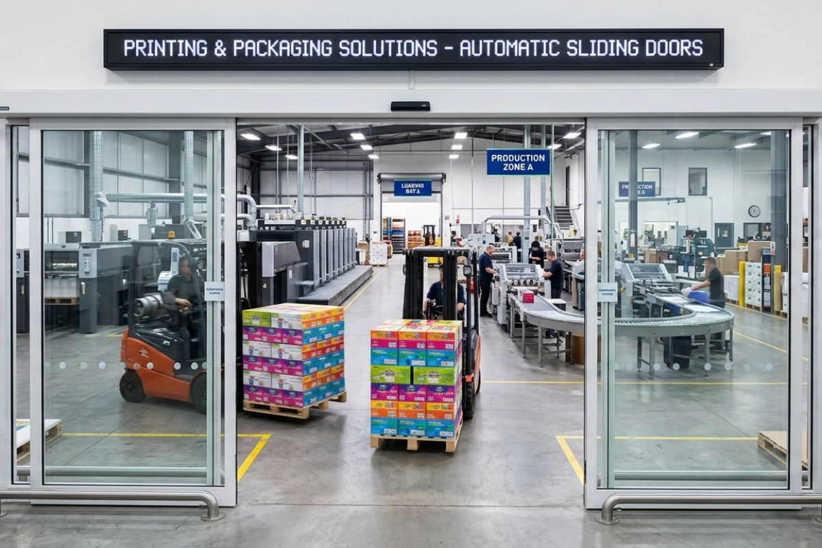 Automatic Sliding Doors for Printing  Packaging Industry in Jigani