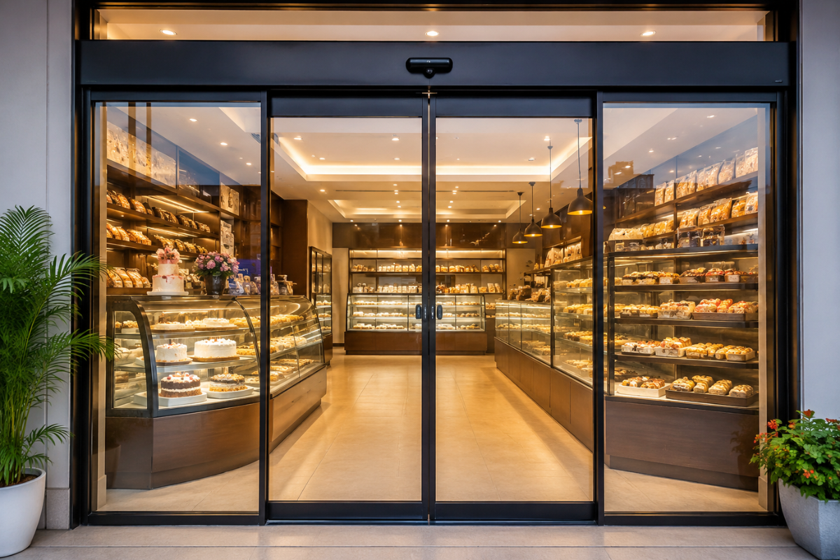 Automatic Sliding Doors for Sweet Shops Bakeries in Harohalli